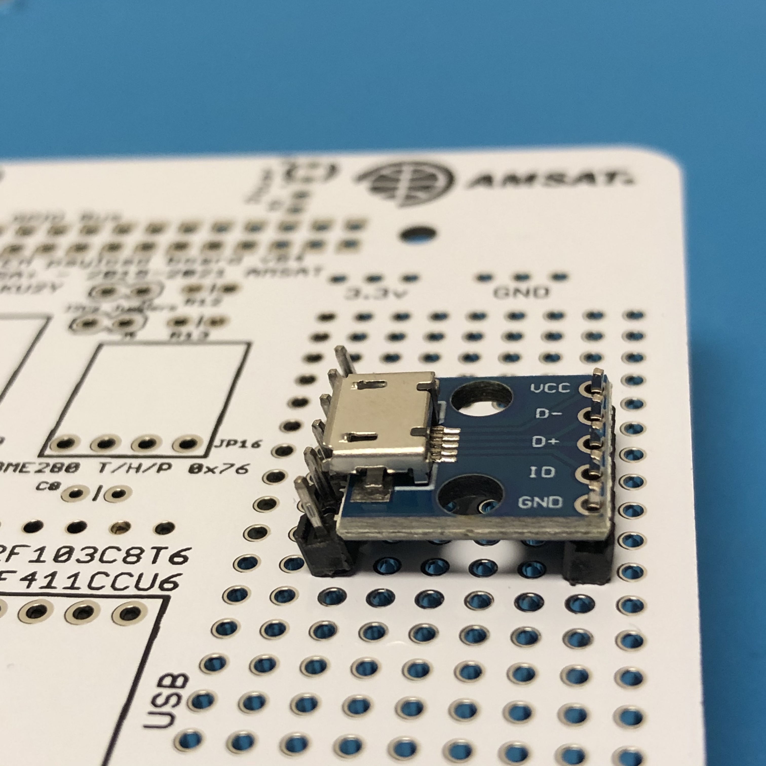 micro USB board pin header