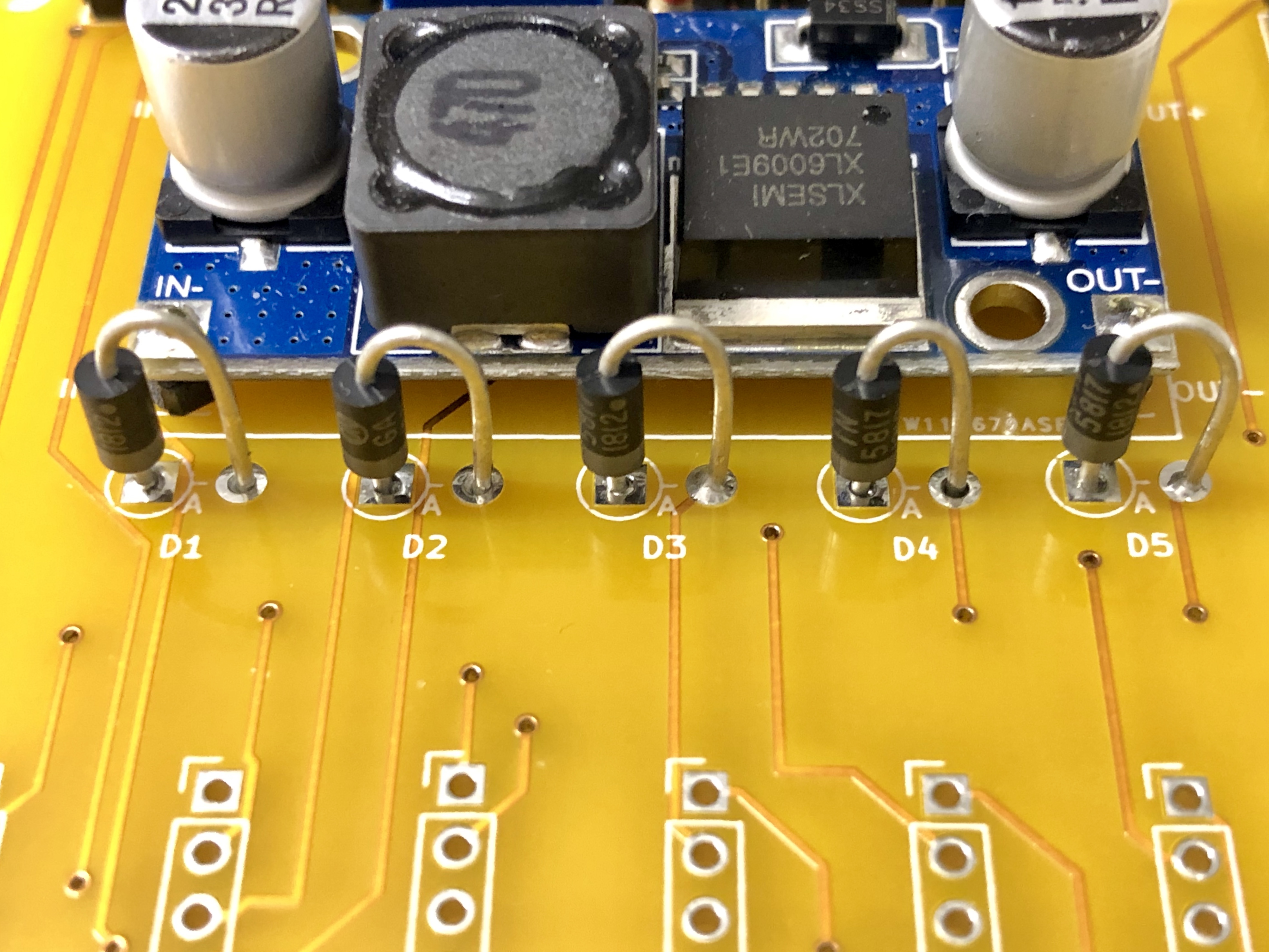PCB with Diodes Closeup